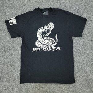Don't Tread On Me Shirt Men's Medium Black Rattlesnake Graphic Tee Short Sleeve